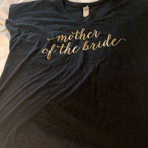 Mother of the Bride V neck Tee. Worn for hall decorating. Super comfy